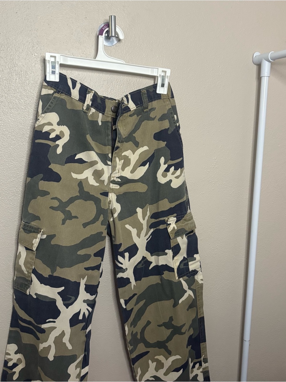 Vintage Y2K Route 66 Camo Cargo Pants Youth Girls 16 Womens XS Utility Trend